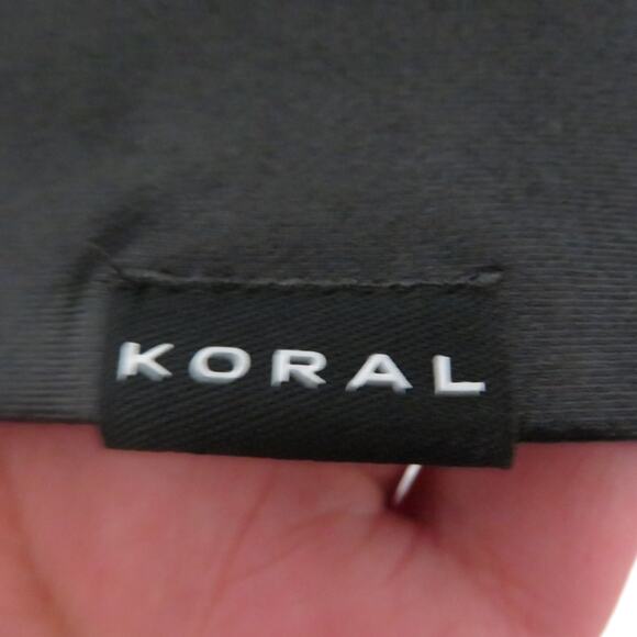 Koral Women Sz S Black Sofia Pullover Sweatshirt Faux Leather Trim Sheer Texture - Picture 8 of 8